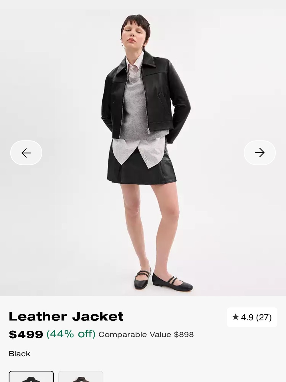 NWT Coach Black Leather Zip-Front Women's Jacket